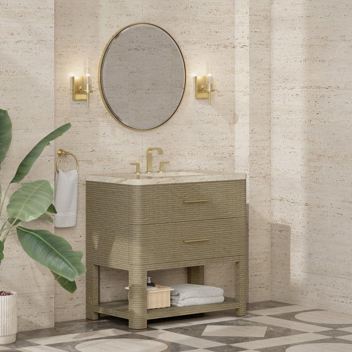 James Martin Lucian 36" Single Bathroom Vanity, Pebble Oak