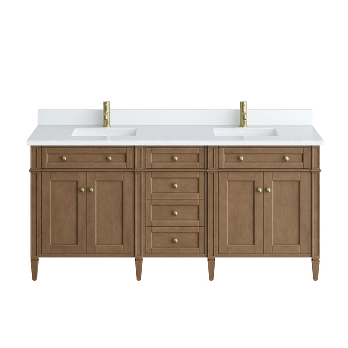James Martin Brittany 72" Double Bathroom Vanity, Pecan