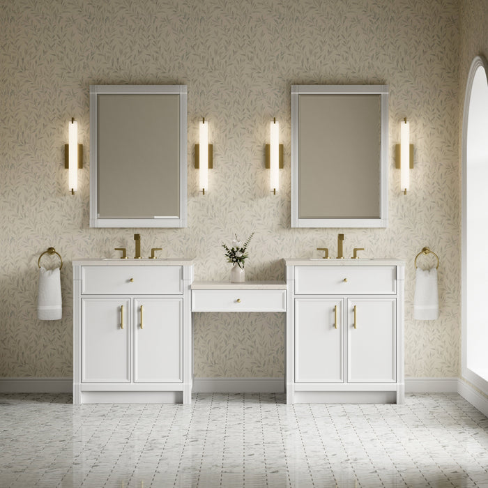 James Martin Bellshire 84" Double Bathroom Vanity, Bright White