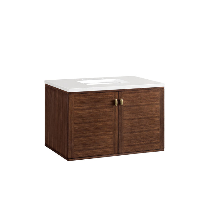 James Martin Amberly 36" Dual Mount Single Bathroom Vanity, Mid-Century Walnut