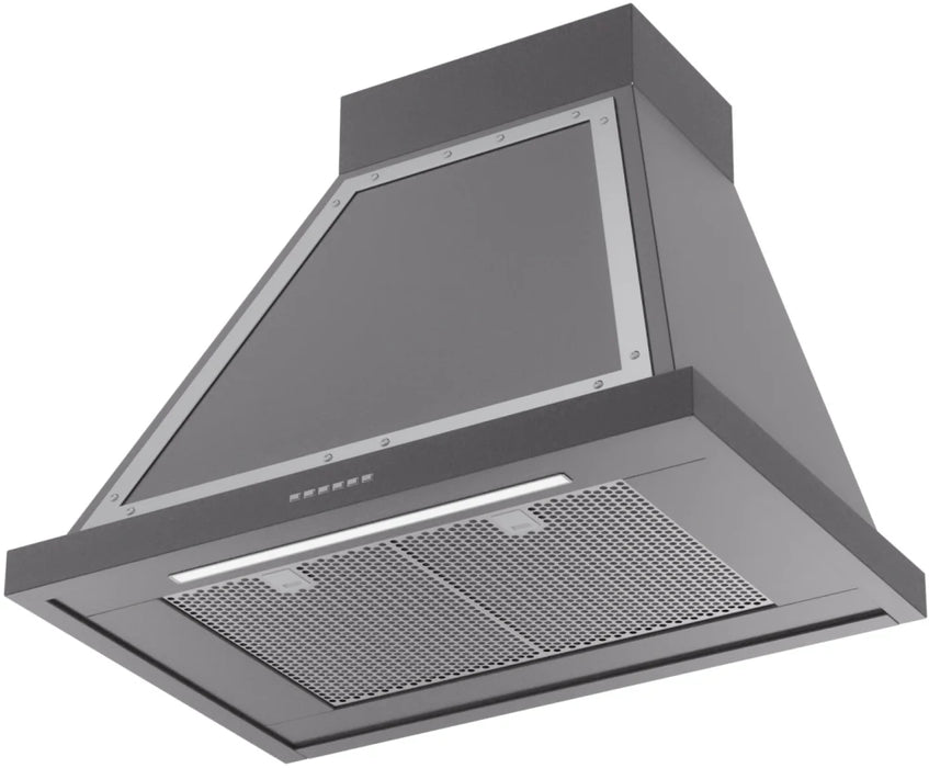 ILVE Nostalgie 30" Wall Mount Matte Graphite, Chrome Trim Range Hood UANB30MGC