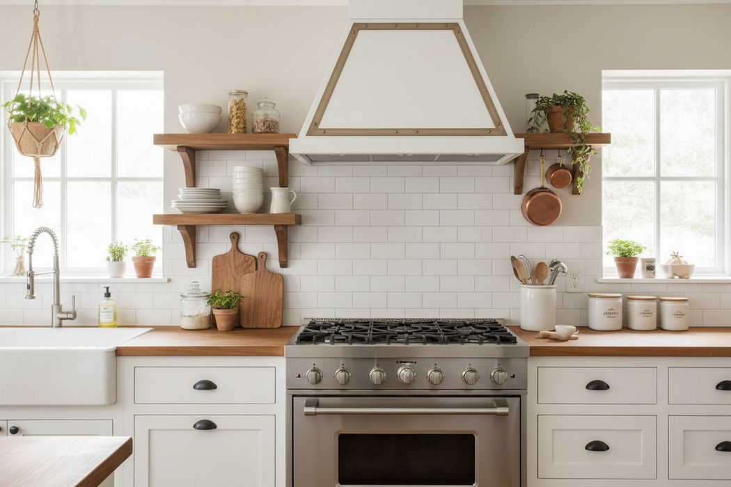 ILVE Nostalgie 30" Wall Mount Stainless Steel, Bronze Trim Range Hood UANB30SSB