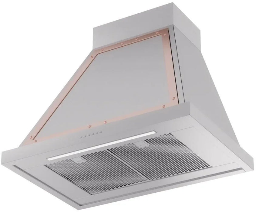 ILVE Nostalgie 30" Wall Mount Stainless Steel, Copper Trim Range Hood UANB30SSP