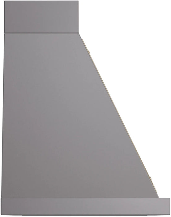 ILVE Nostalgie 36" Wall Mount Matte Graphite, Brass Trim Range Hood UANB36MGG