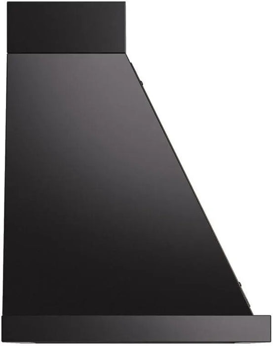 ILVE Nostalgie 30" Wall Mount Glossy Black, Chrome Trim Range Hood UANB36BKC