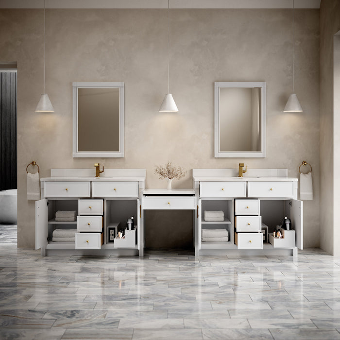 James Martin Bellshire 120" Single Bathroom Vanity, Bright White