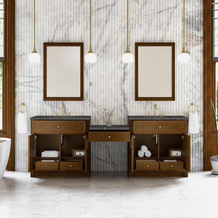 James Martin Bellshire 96" Double Bathroom Vanity, Honey Oak