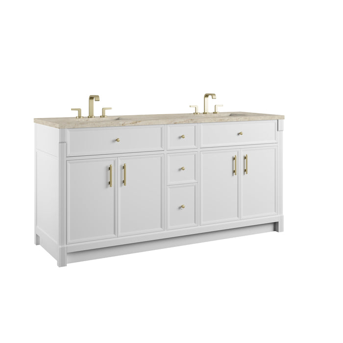 James Martin Bellshire 72" Double Bathroom Vanity, Bright White