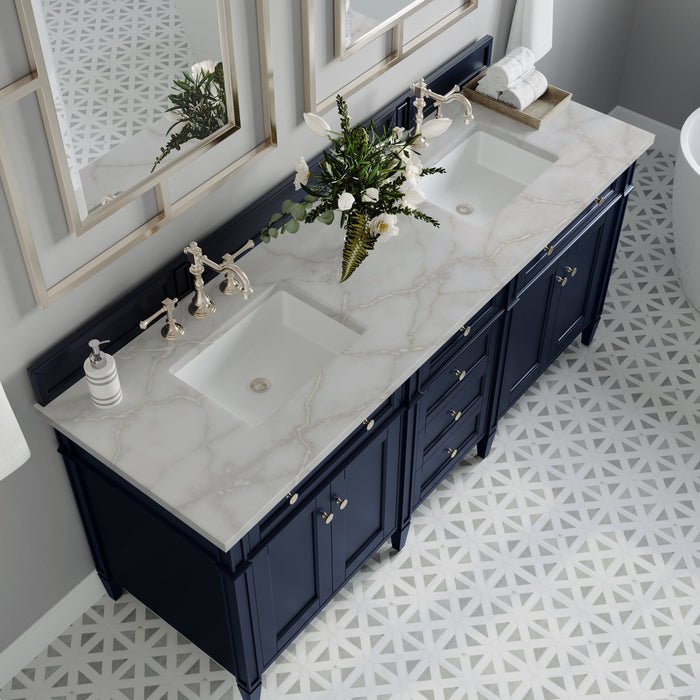 James Martin Brittany 72" Double Bathroom Vanity, Victory Blue
