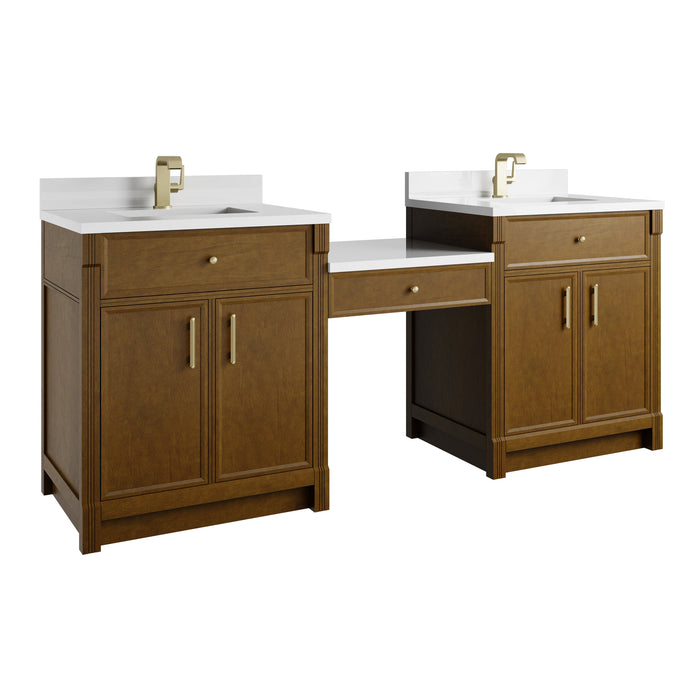 James Martin Bellshire 84" Single Bathroom Vanity, Honey Oak