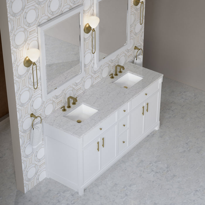 James Martin Bellshire 72" Double Bathroom Vanity, Bright White