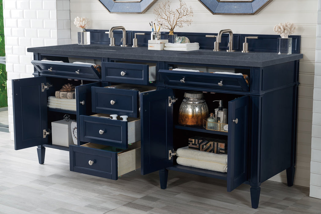 James Martin Brittany 72" Double Bathroom Vanity, Victory Blue