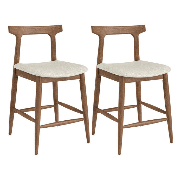 Kitchen Island with Storage with 2 Counter Height Solid Wood Bar Stools Set