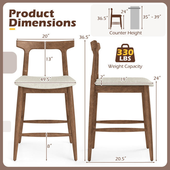 Kitchen Island with Storage with 2 Counter Height Solid Wood Bar Stools Set