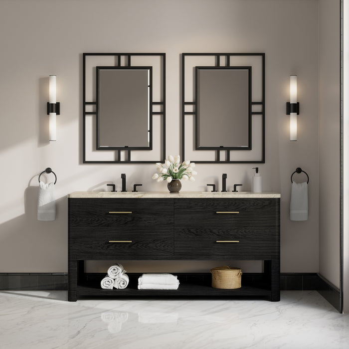 James Martin Lucian 72" Double Bathroom Vanity, Carbon Oak