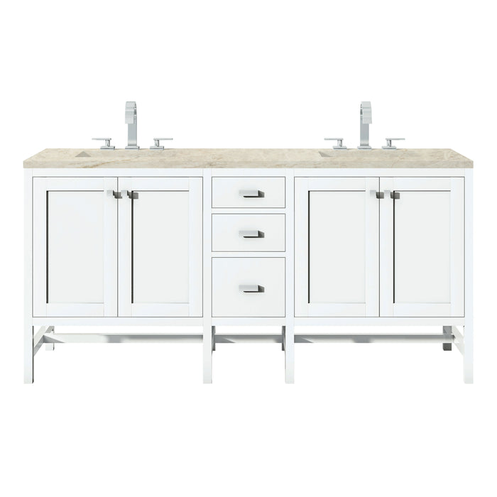 James Martin Addison 72" Double Bathroom Vanity, Glossy White