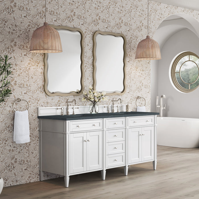 James Martin Brittany 72" Double Bathroom Vanity, Bright White
