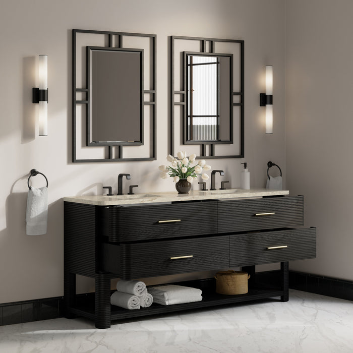 James Martin Lucian 72" Double Bathroom Vanity, Carbon Oak