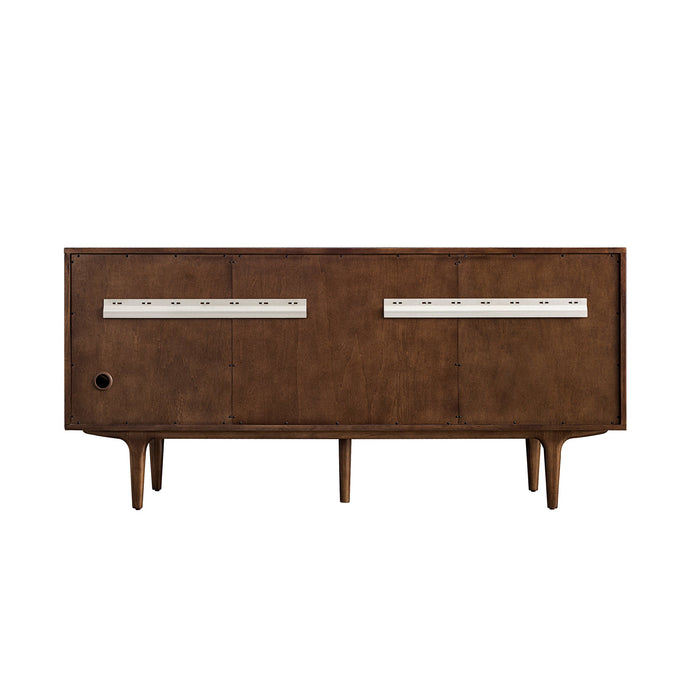 James Martin Amberly 72" Dual Mount Double Bathroom Vanity, Mid-Century Walnut
