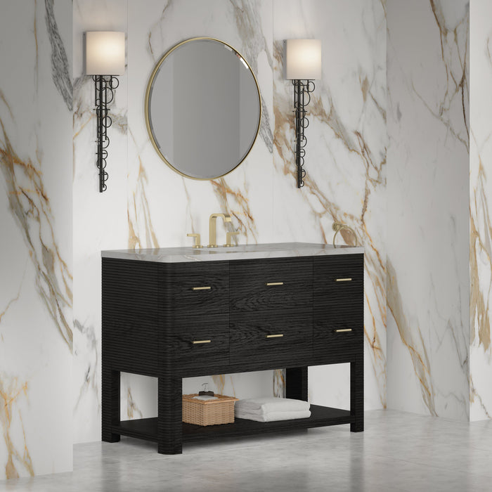 James Martin Lucian 48" Single Bathroom Vanity, Carbon Oak