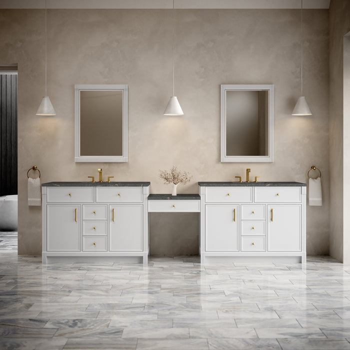 James Martin Bellshire 120" Double Bathroom Vanity, Bright White