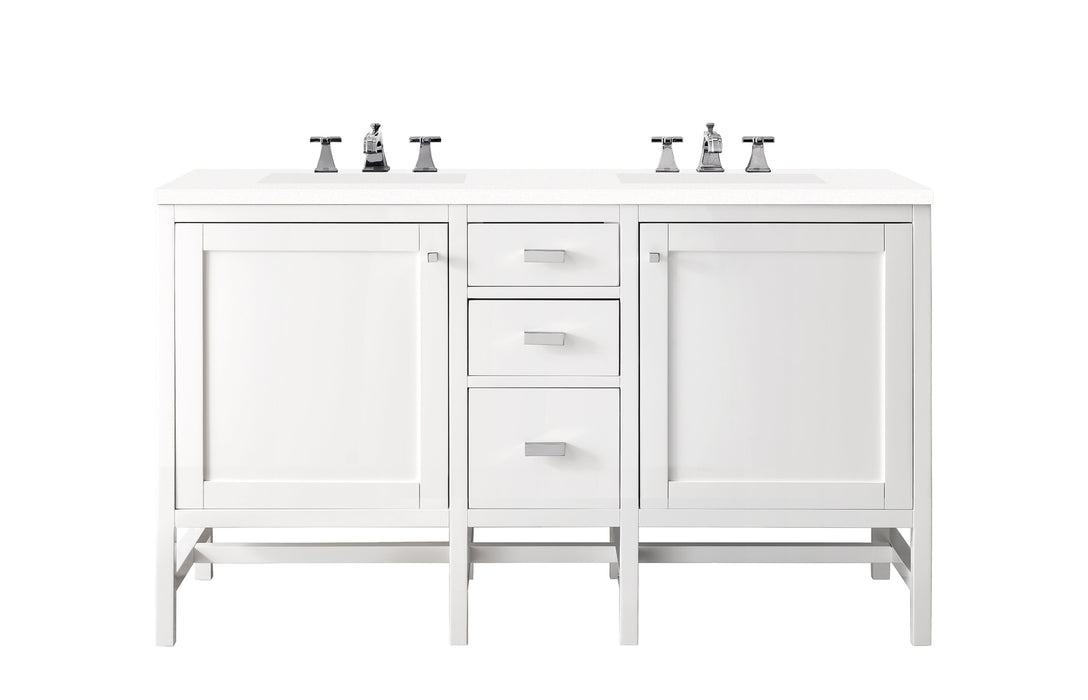 James Martin Addison 60" Double Bathroom Vanity, Glossy White