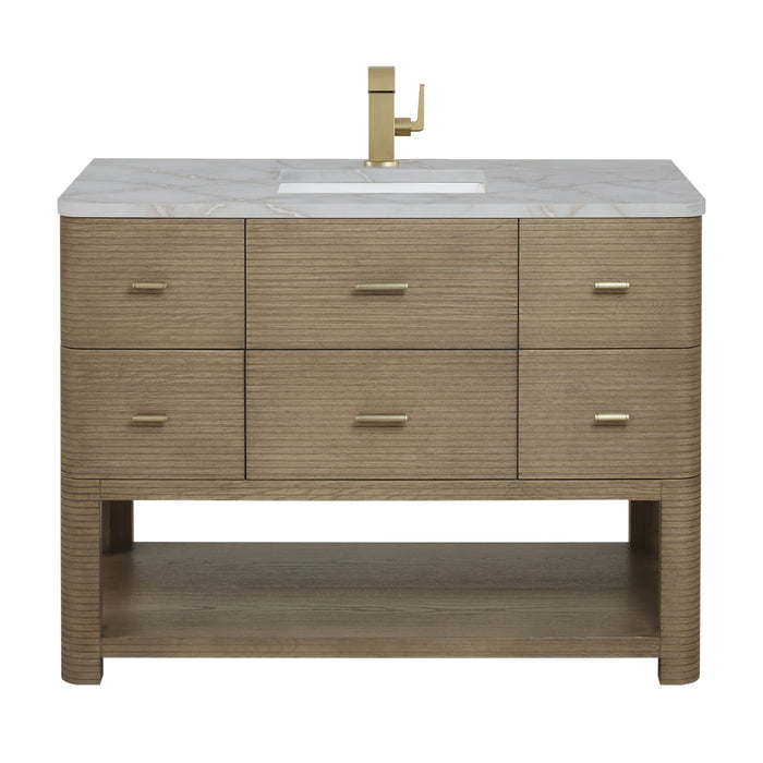 James Martin Lucian 48" Single Bathroom Vanity, Pebble Oak