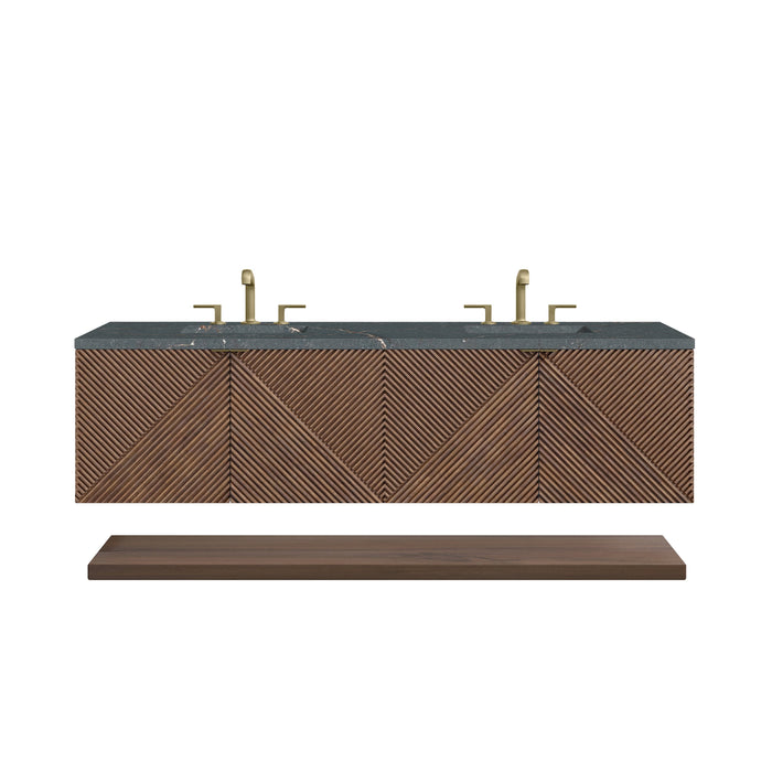 James Martin Marcello 72" Floating Double Bathroom Vanity, Chestnut
