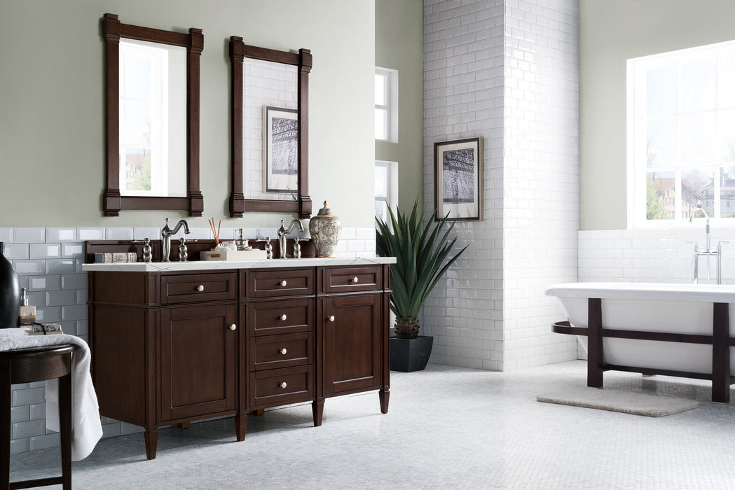 James Martin Brittany 60" Double Bathroom Vanity, Burnished Mahogany