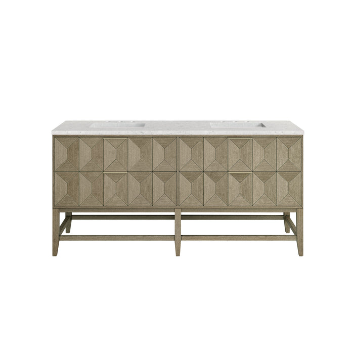James Martin Emmeline 72" Double Bathroom Vanity, Pebble Oak