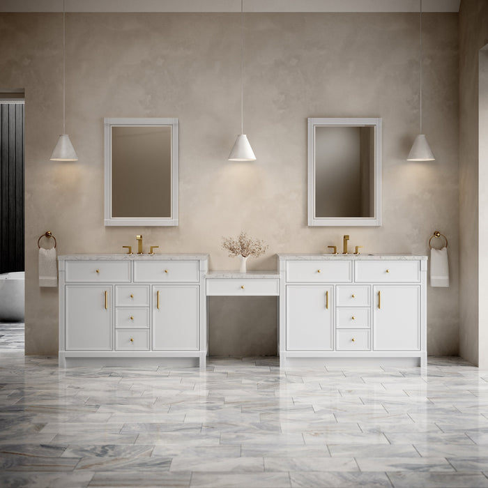 James Martin Bellshire 120" Double Bathroom Vanity, Bright White
