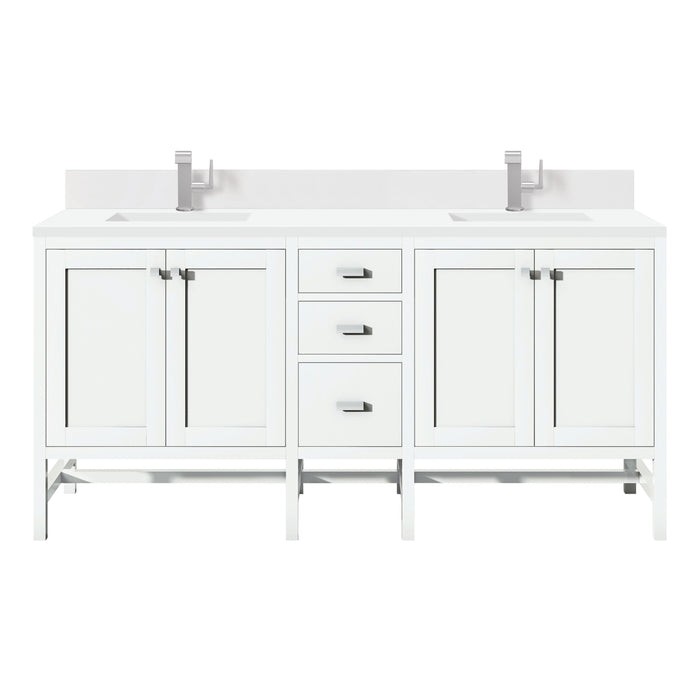 James Martin Addison 72" Double Bathroom Vanity, Glossy White