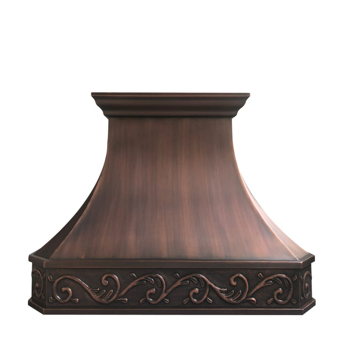 Custom Antique Copper Kitchen Hood