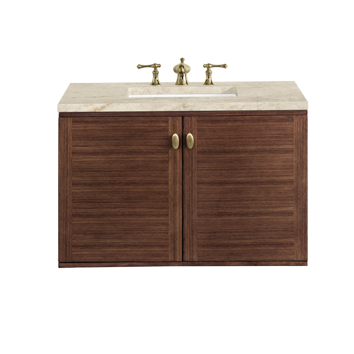 James Martin Amberly 36" Dual Mount Single Bathroom Vanity, Mid-Century Walnut