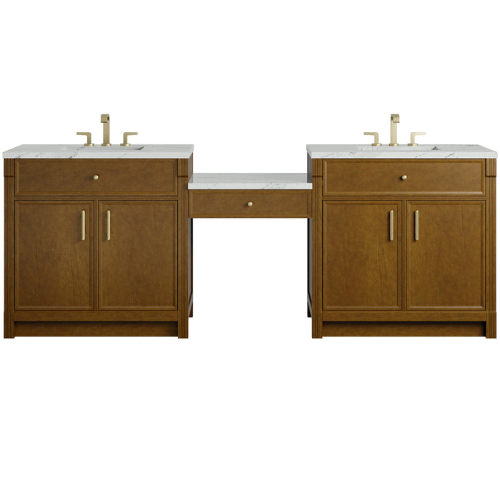 James Martin Bellshire 96" Double Bathroom Vanity, Honey Oak