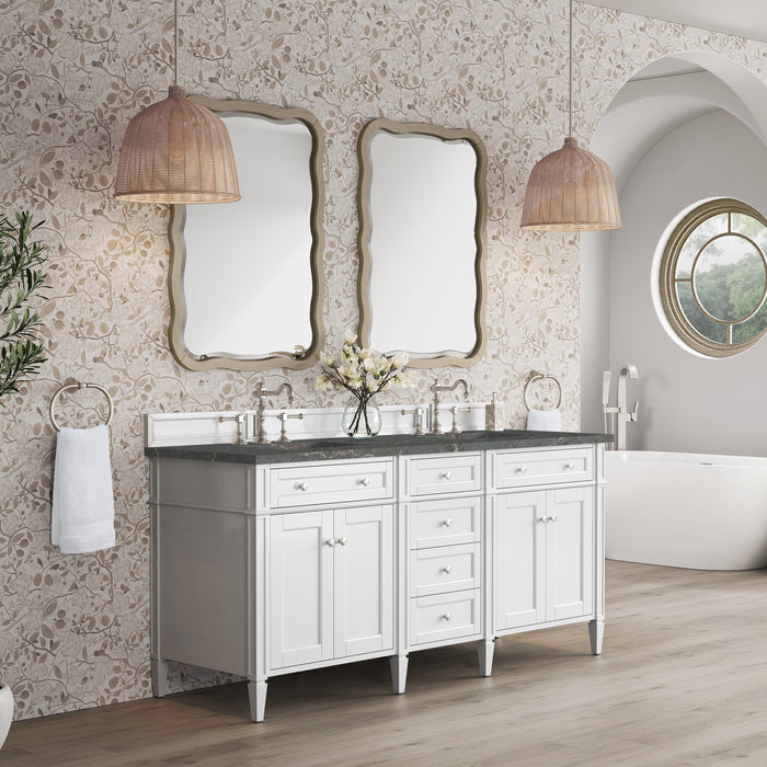 James Martin Brittany 72" Double Bathroom Vanity, Bright White