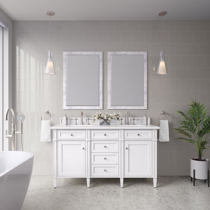 James Martin Brittany 60" Double Bathroom Vanity, Bright White