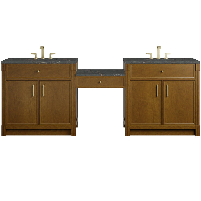 James Martin Bellshire 96" Double Bathroom Vanity, Honey Oak