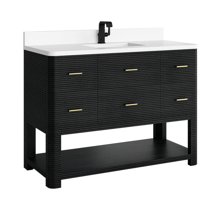 James Martin Lucian 48" Single Bathroom Vanity, Carbon Oak