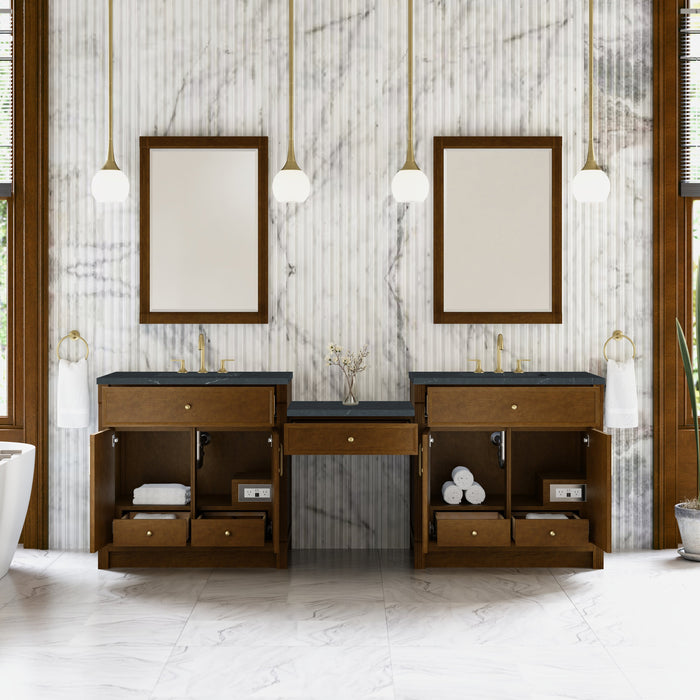 James Martin Bellshire 96" Double Bathroom Vanity, Honey Oak
