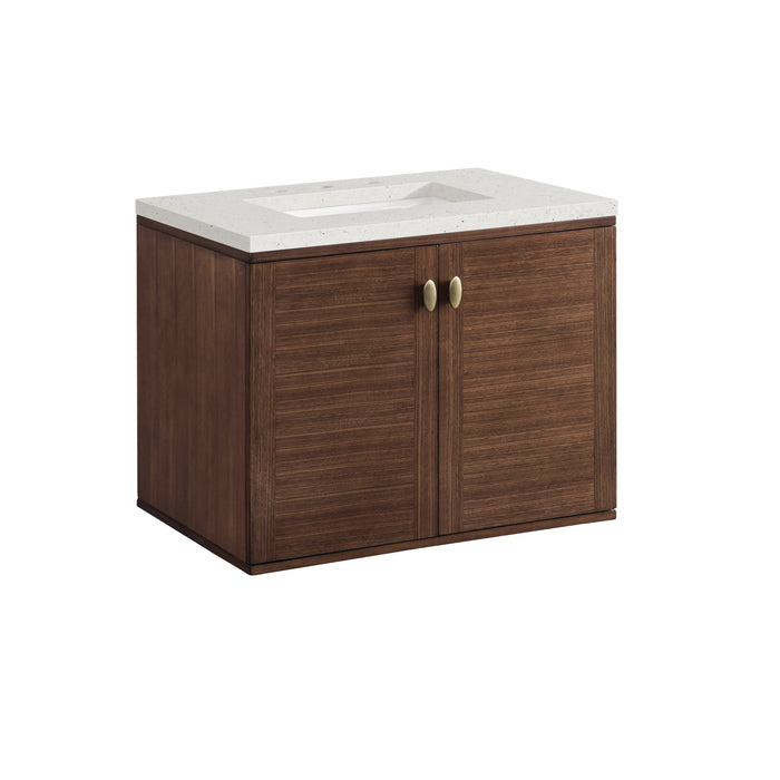 James Martin Amberly 30" Dual Mount Single Bathroom Vanity, Mid-Century Walnut