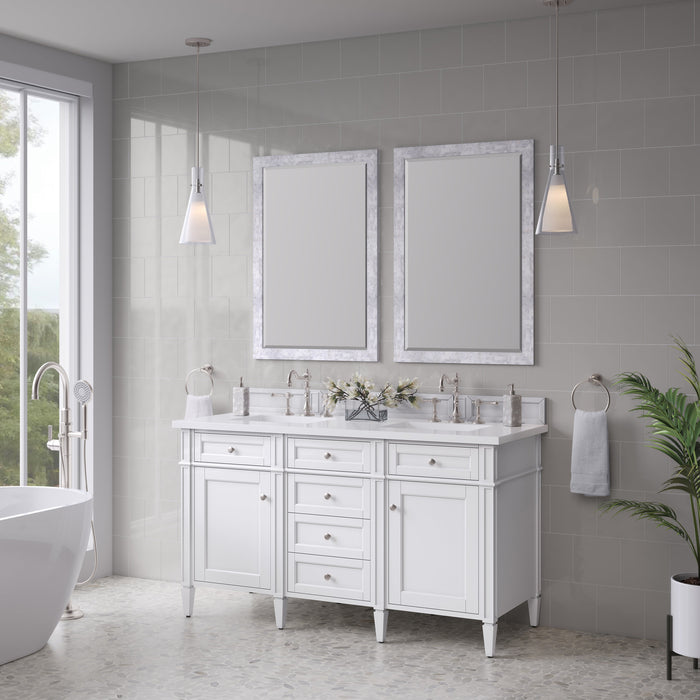 James Martin Brittany 60" Double Bathroom Vanity, Bright White