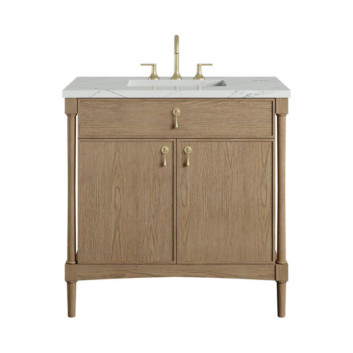 James Martin Kinnsden 36" Single Bathroom Vanity, Weathered Oak