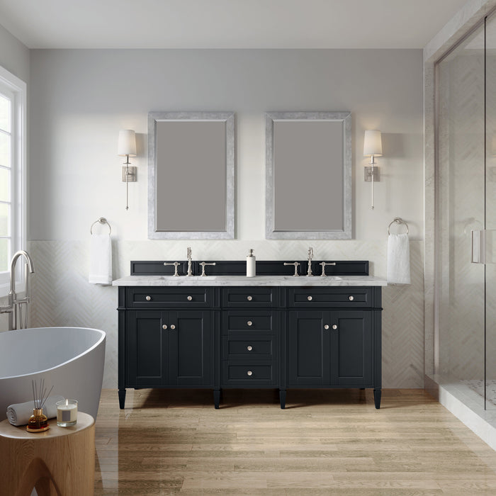 James Martin Brittany 72" Double Bathroom Vanity, Black Onyx