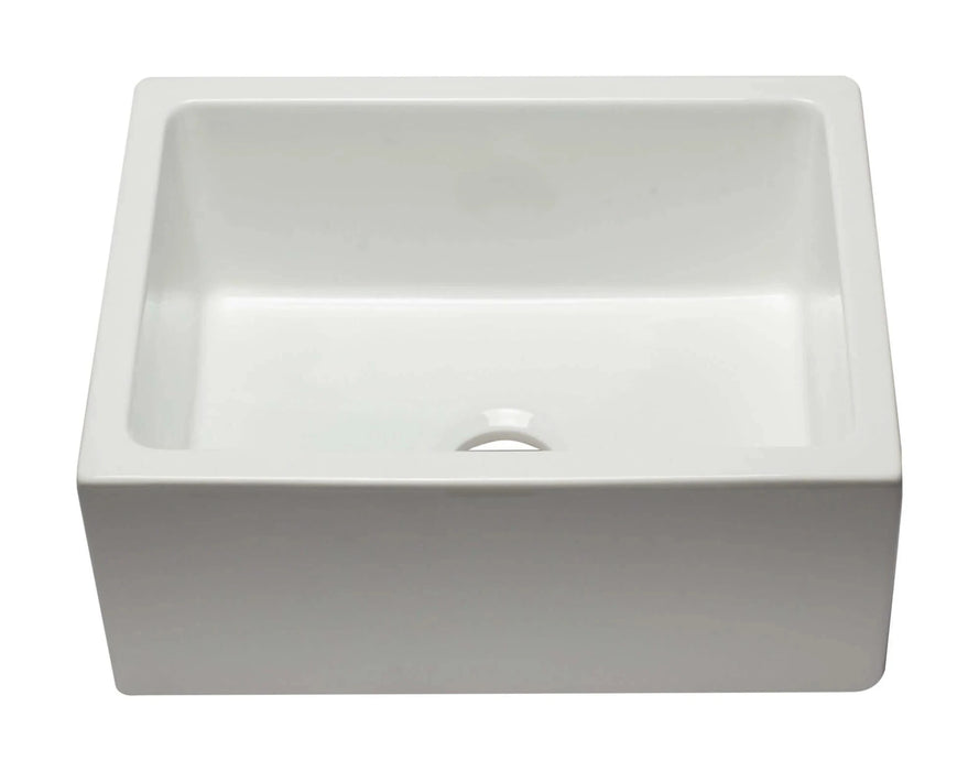 ALFI brand 24" Reversible Smooth / Fluted Single Bowl Fireclay Farm Sink AB2418HS
