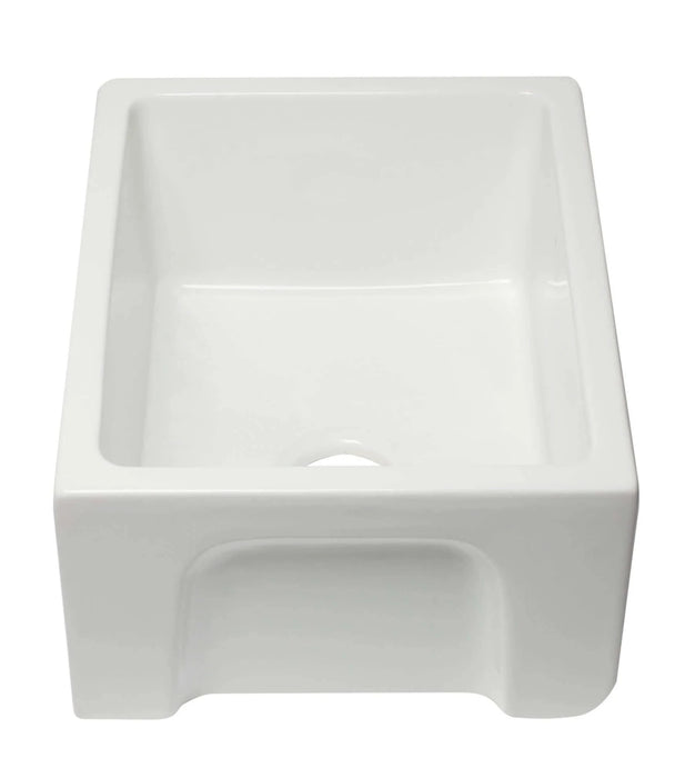 ALFI brand 24" Reversible Smooth / Fluted Single Bowl Fireclay Farm Sink AB2418HS
