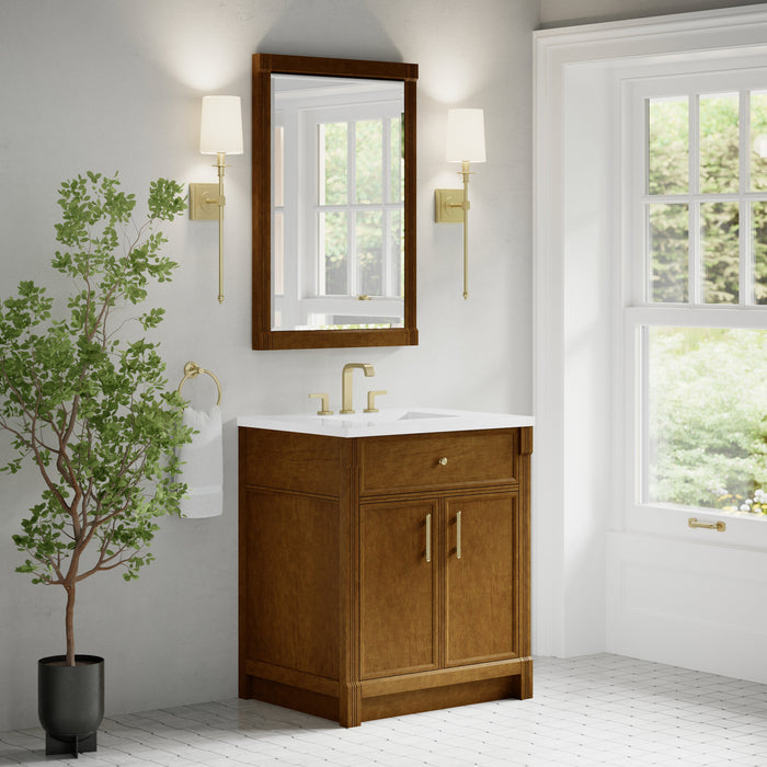 James Martin Bellshire 30" Single Bathroom Vanity, Honey Oak