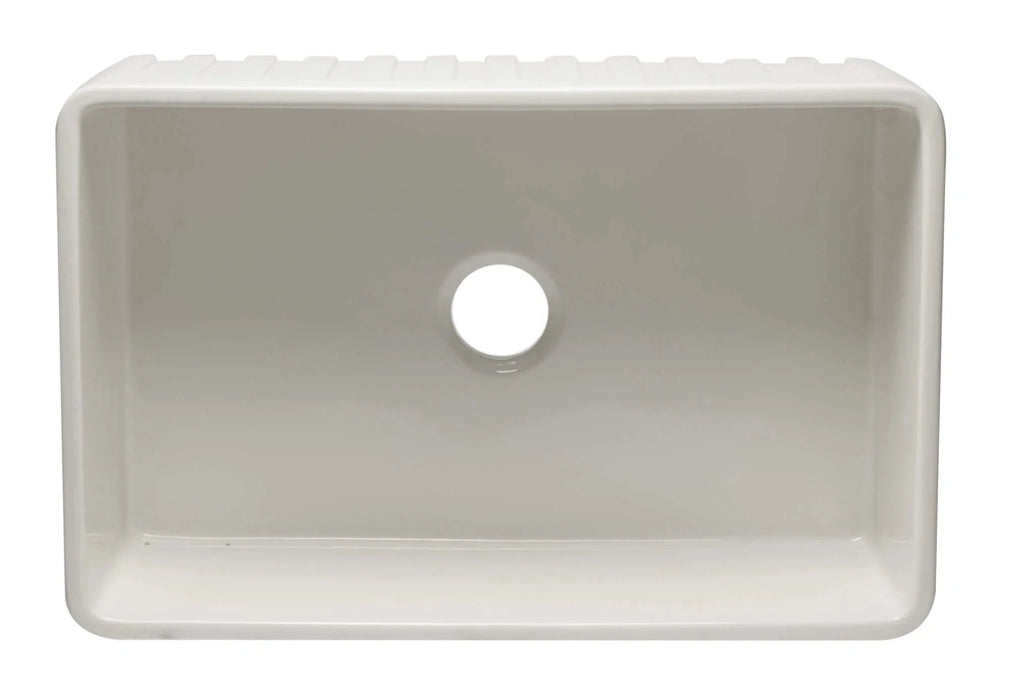 ALFI brand 30" Reversible Single Fireclay Farmhouse Kitchen Sink AB3020SB