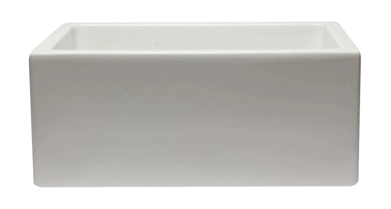 ALFI brand 24" Reversible Smooth / Fluted Single Bowl Fireclay Farm Sink AB2418HS