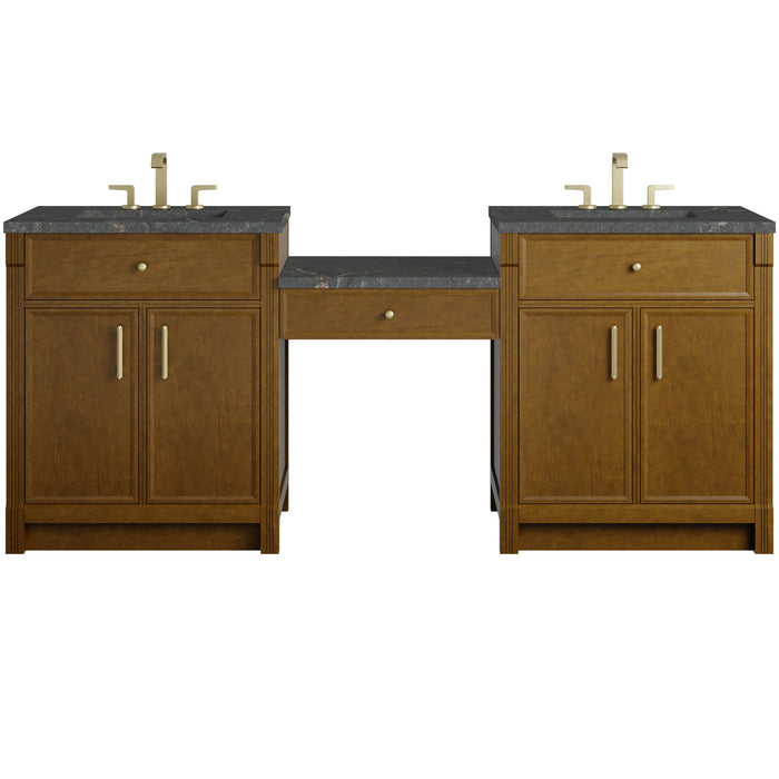 James Martin Bellshire 84" Double Bathroom Vanity, Honey Oak